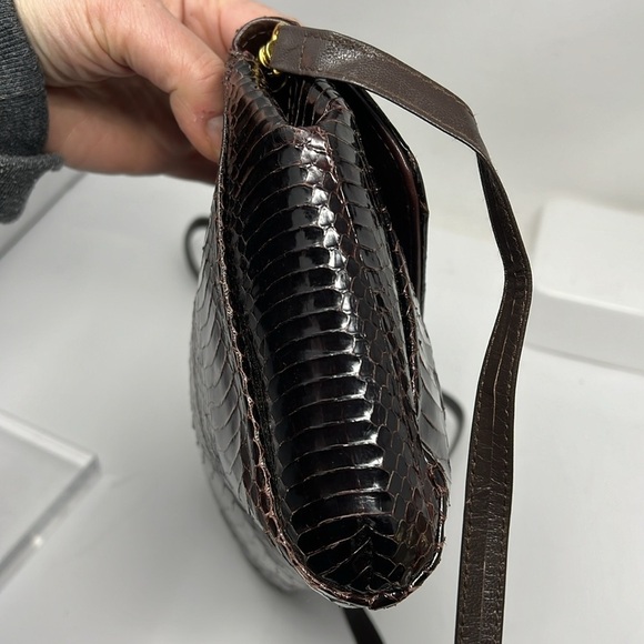 J Renee Brown Python Clutch Shoulder Bag - Picture 6 of 12